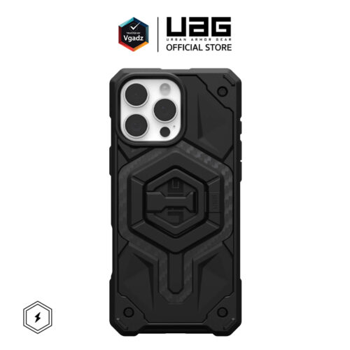 iPhone 16 Pro Max รุ่น Monarch Pro Bundle - สี Carbon Fiber/Black Stand
